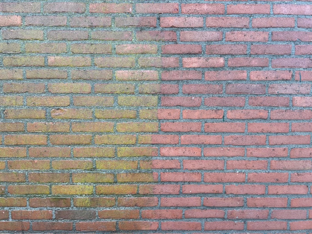 Detailaanzicht reiniging en baksteen